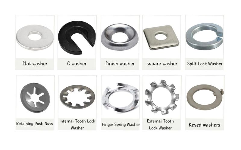 Hình ảnh minh họa các loại lock washer phổ biến trong cơ khí